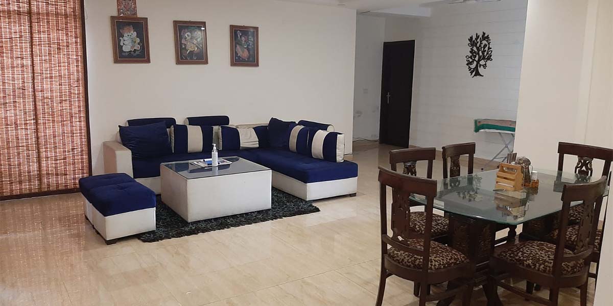 Spacious Living Room In A Service Apartment in HSR Layout Bangalore